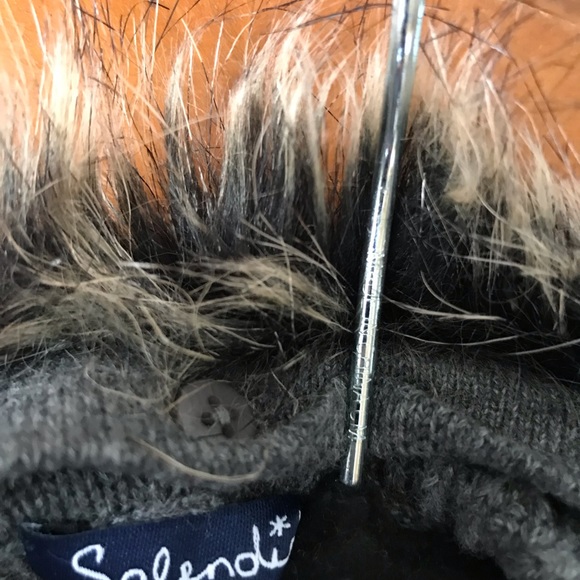 Splendid vest sweater faux fur button collar side pockets - Picture 4 of 4